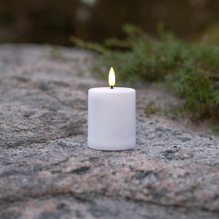 Lille bloklys med skumringssensor, Hvid