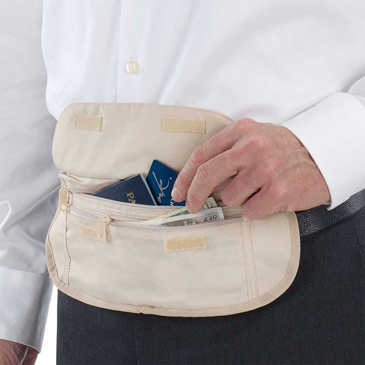 Tynd bæltetaske til rejser