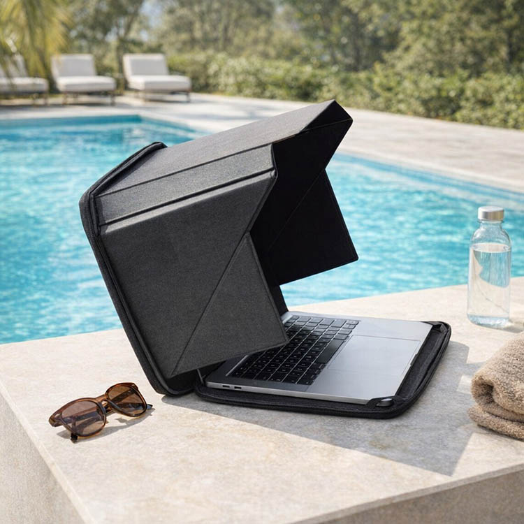 Solbeskyttelse og etui til laptop
